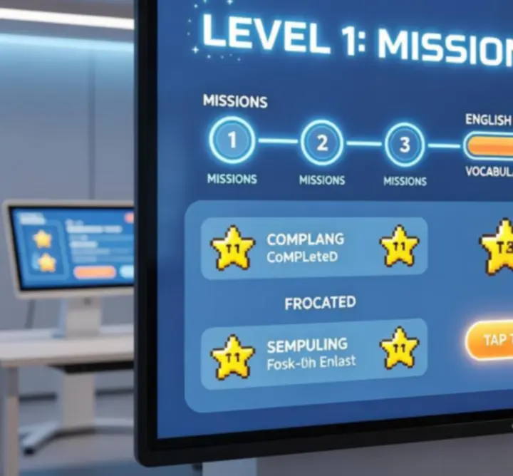 Interactive onboarding tutorial guiding learners through English Learning Hub