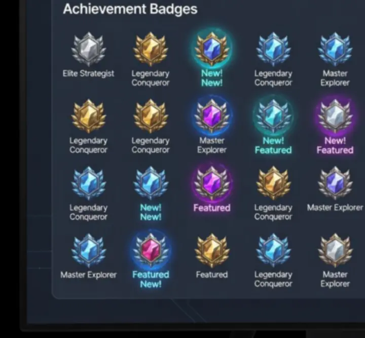 Leaderboard and badge display highlighting user rankings and achievements